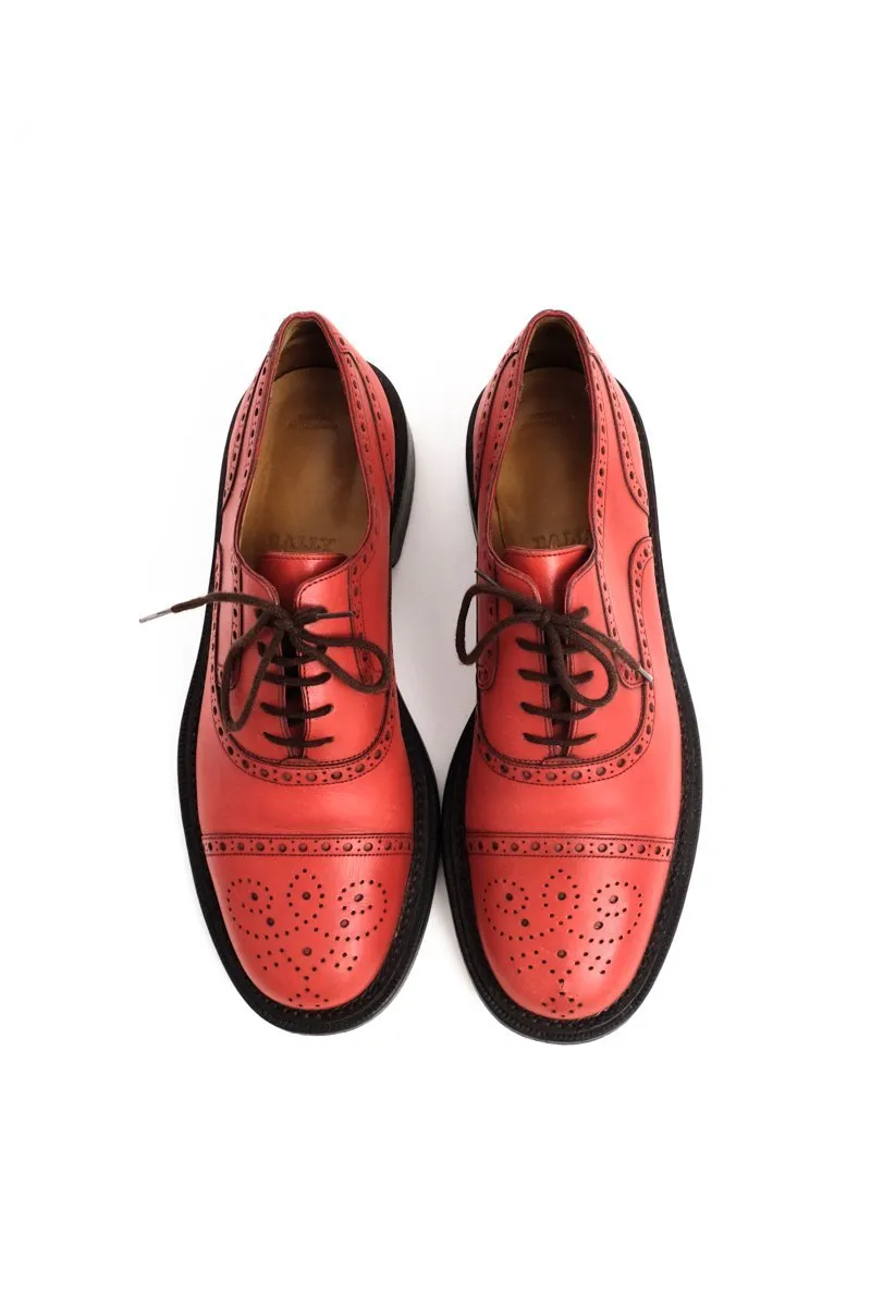 0530_BALLY 38 RED LEATHER BUDAPESTER SHOES