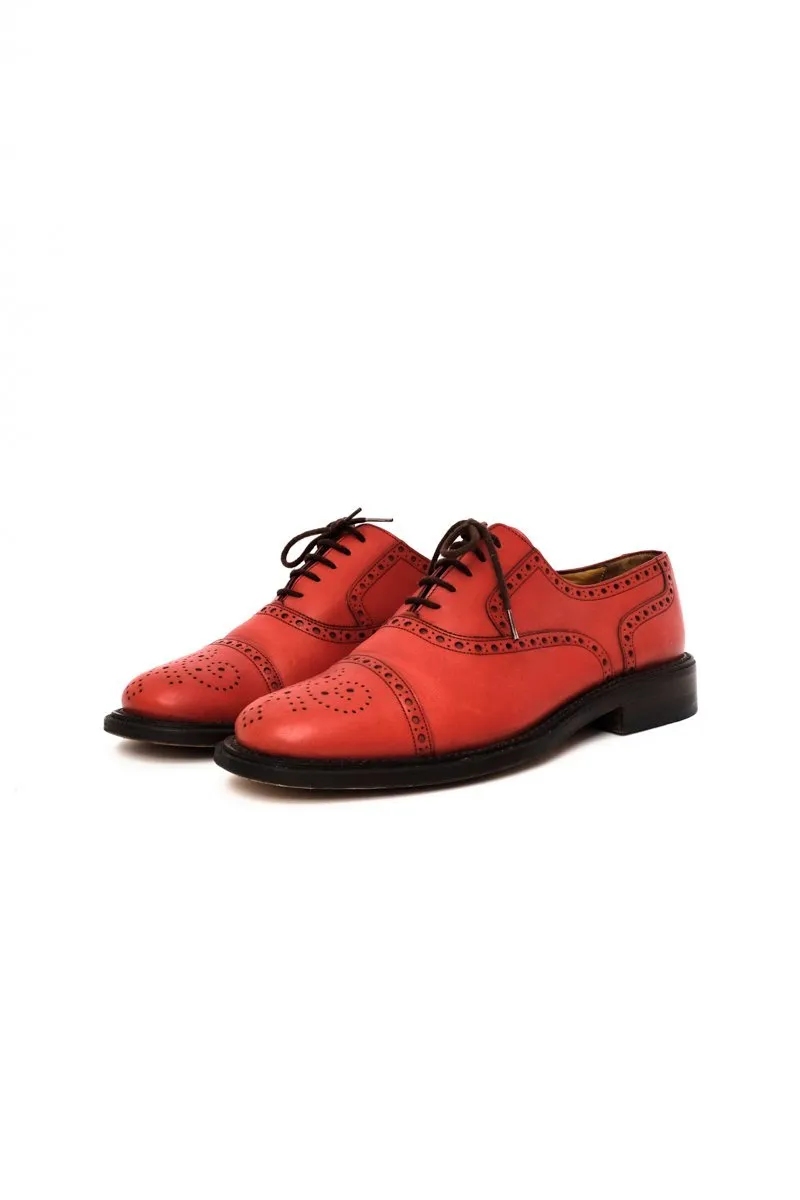 0530_BALLY 38 RED LEATHER BUDAPESTER SHOES