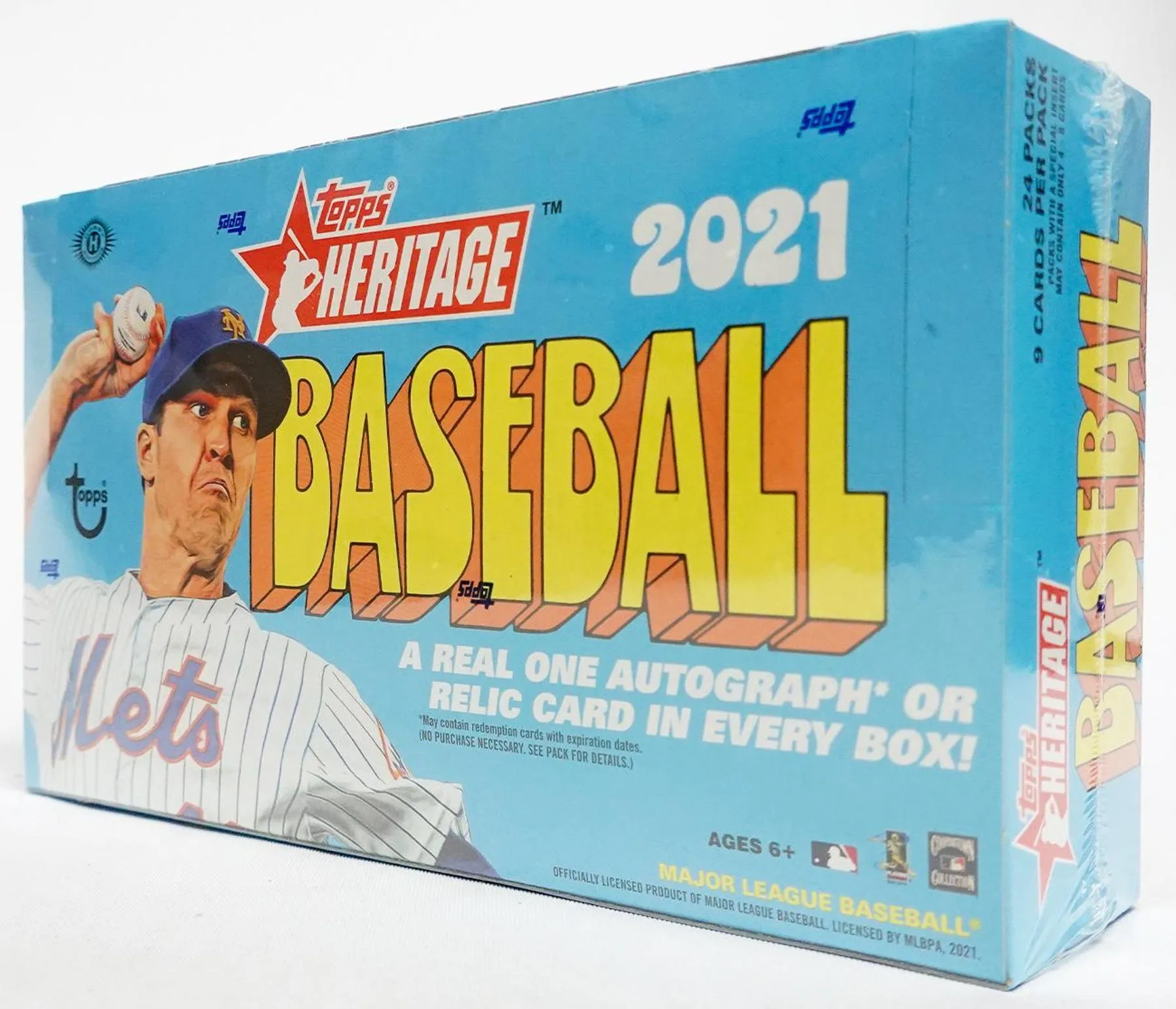 2021 Topps Heritage Baseball Hobby Box 24 Packs Per Box, 9 Cards Per Pack