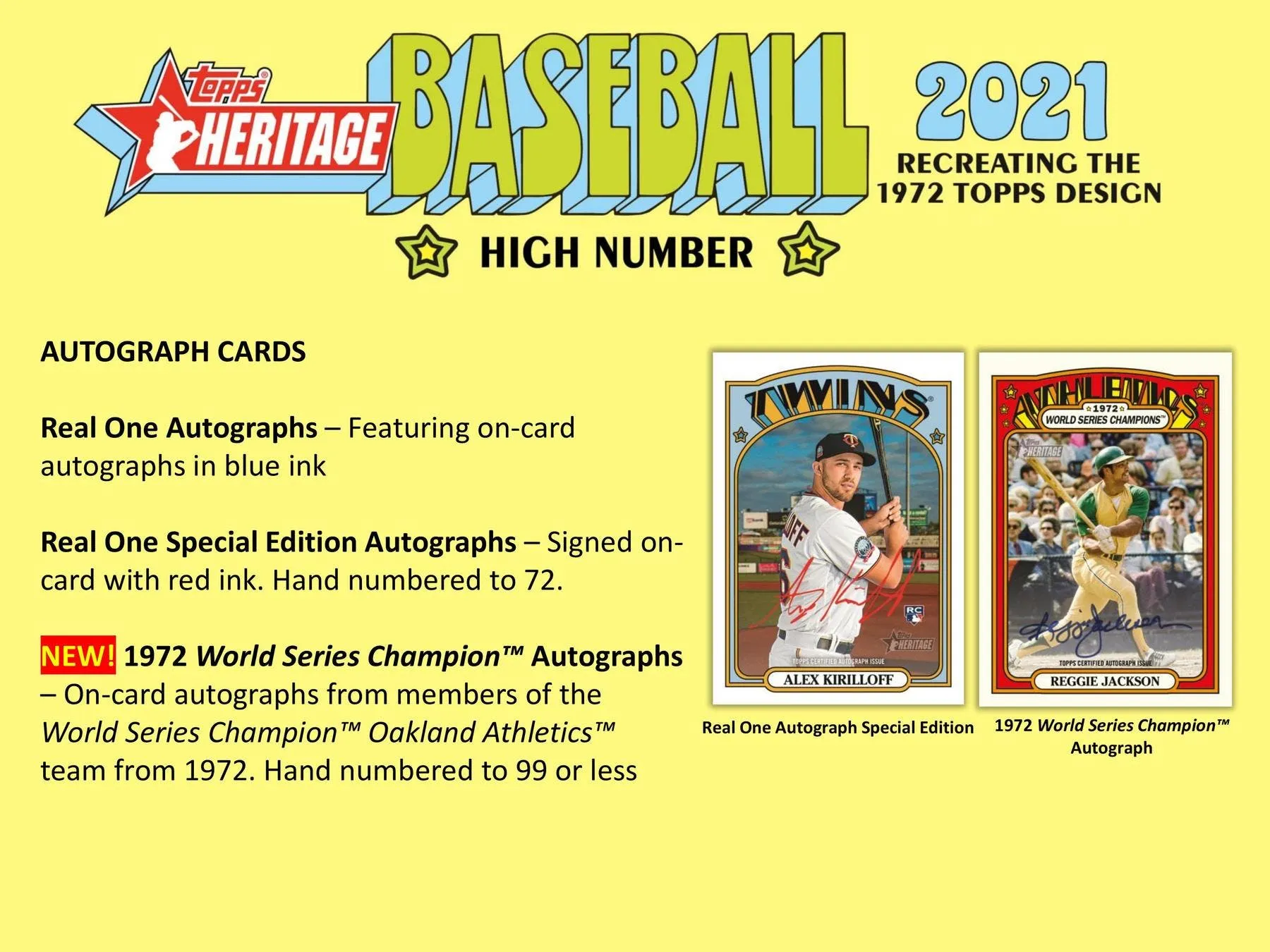 2021 Topps Heritage High Number Baseball Hobby Box 24 Packs Per Box 9 Cards Per Pack