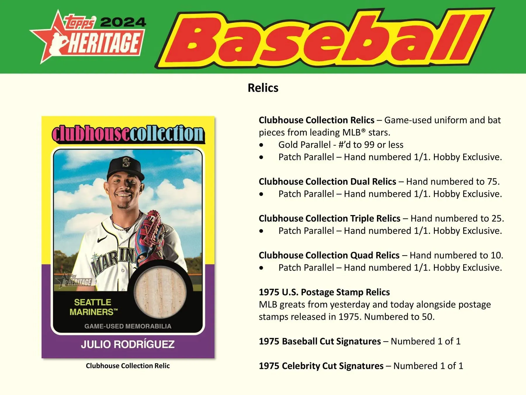 2024 Topps Heritage Baseball Hobby Box 24 Packs Per Box 9 Cards per Pack