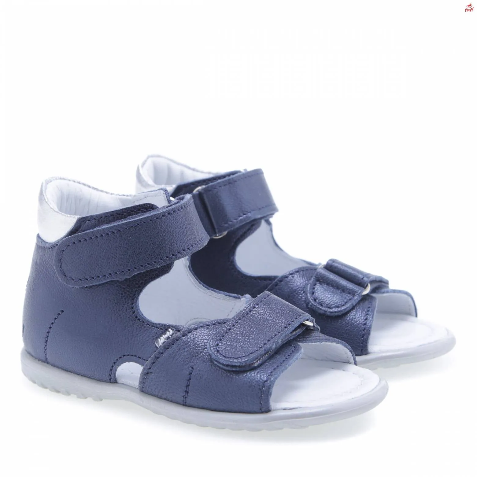 (2428A-2) Emel navy shiny First Sandals