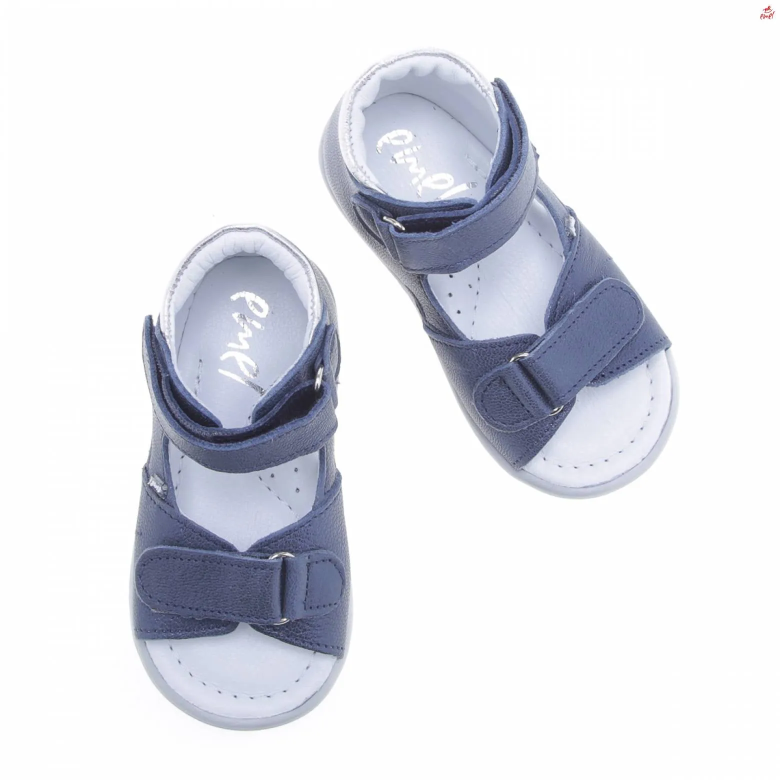 (2428A-2) Emel navy shiny First Sandals