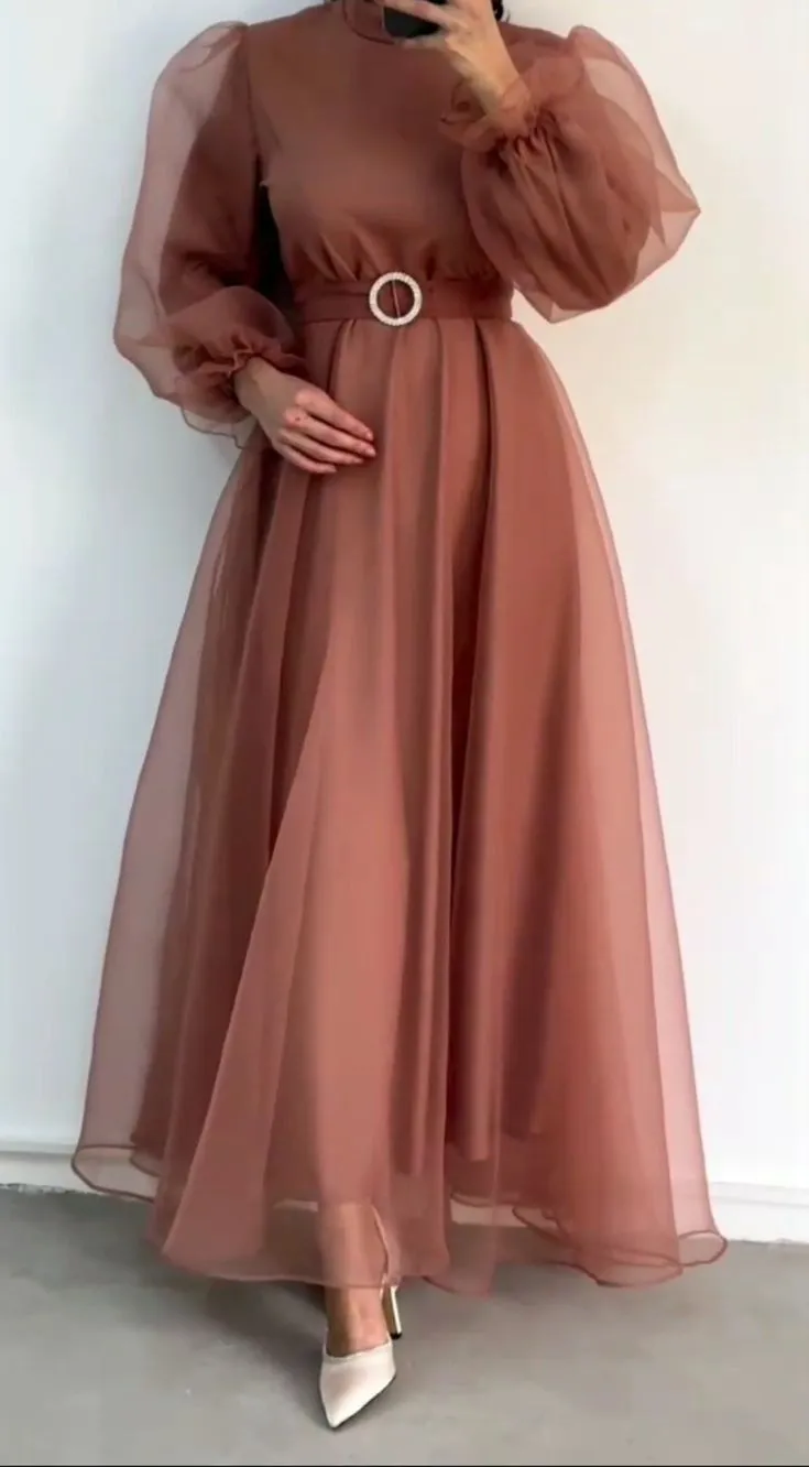 A-Line Long Sleeves Prom Dresses Formal Evening Gown Y5784