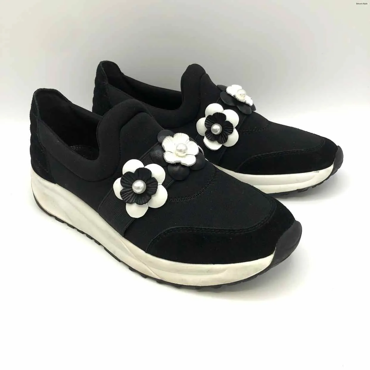 ANNE FONTAINE Black White Flower Sneaker Shoe Size 37.5 US: 7 Shoes