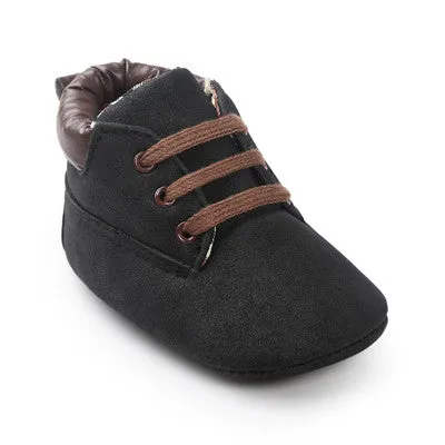 Baby Boy Suede Leather  Soft Soled Boots Shoes