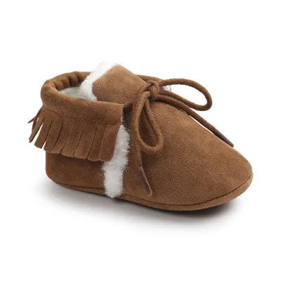 Baby Boy Suede Leather  Soft Soled Boots Shoes