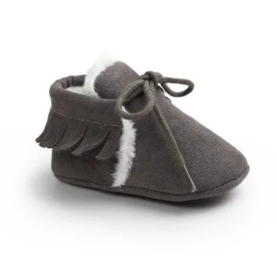 Baby Boy Suede Leather  Soft Soled Boots Shoes