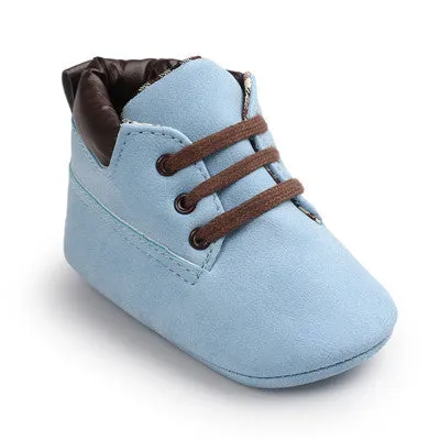 Baby Boy Suede Leather  Soft Soled Boots Shoes