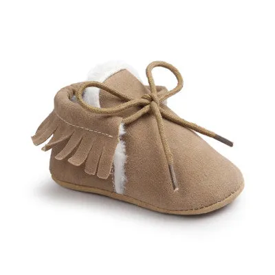 Baby Boy Suede Leather  Soft Soled Boots Shoes