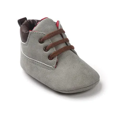 Baby Boy Suede Leather  Soft Soled Boots Shoes