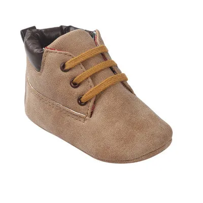 Baby Boy Suede Leather  Soft Soled Boots Shoes