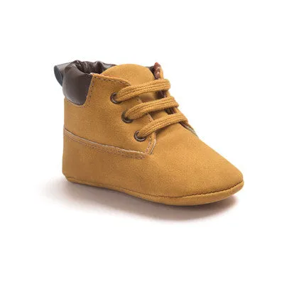 Baby Boy Suede Leather  Soft Soled Boots Shoes