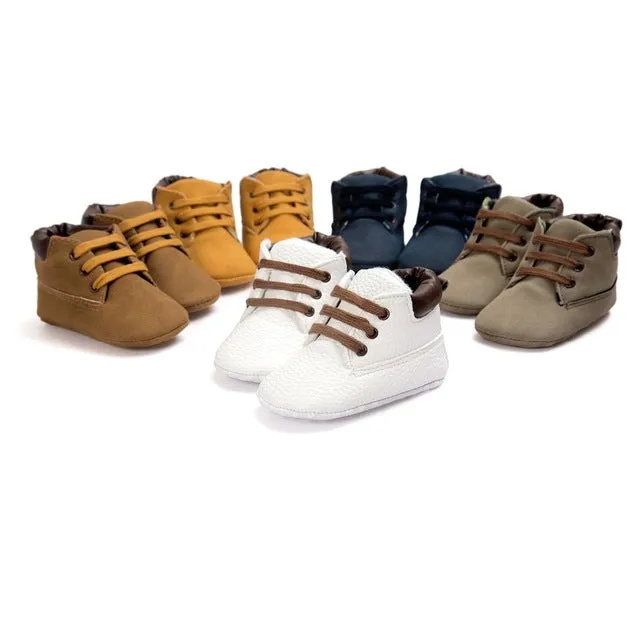 Baby Boy Suede Leather  Soft Soled Boots Shoes