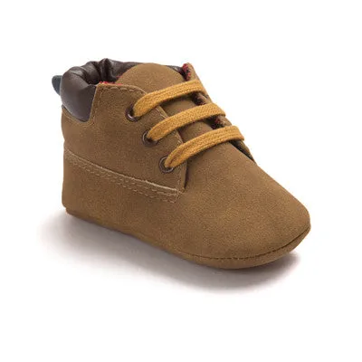 Baby Boy Suede Leather  Soft Soled Boots Shoes