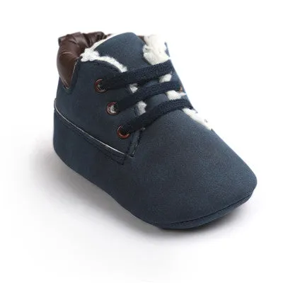 Baby Boy Suede Leather  Soft Soled Boots Shoes