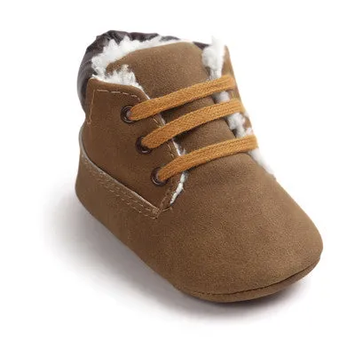 Baby Boy Suede Leather  Soft Soled Boots Shoes