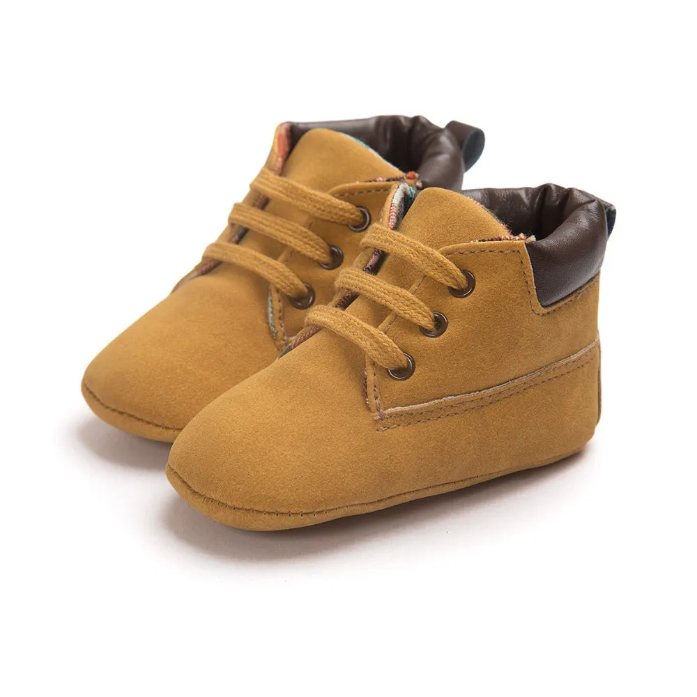 Baby Boy Suede Leather  Soft Soled Boots Shoes