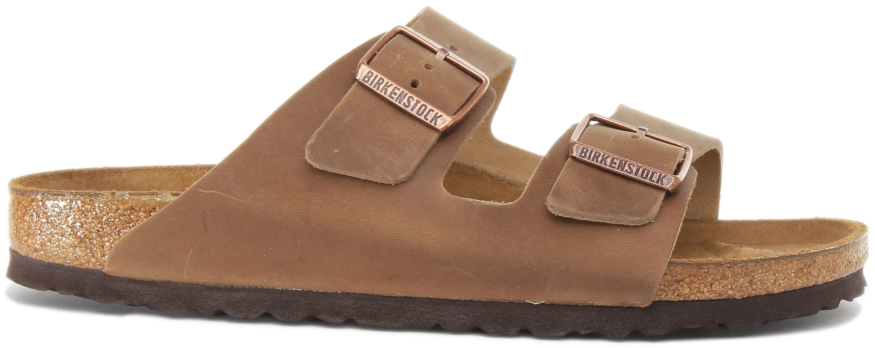 Birkenstock Arizona Natural Leather In Brown For Women | Narrow Fit