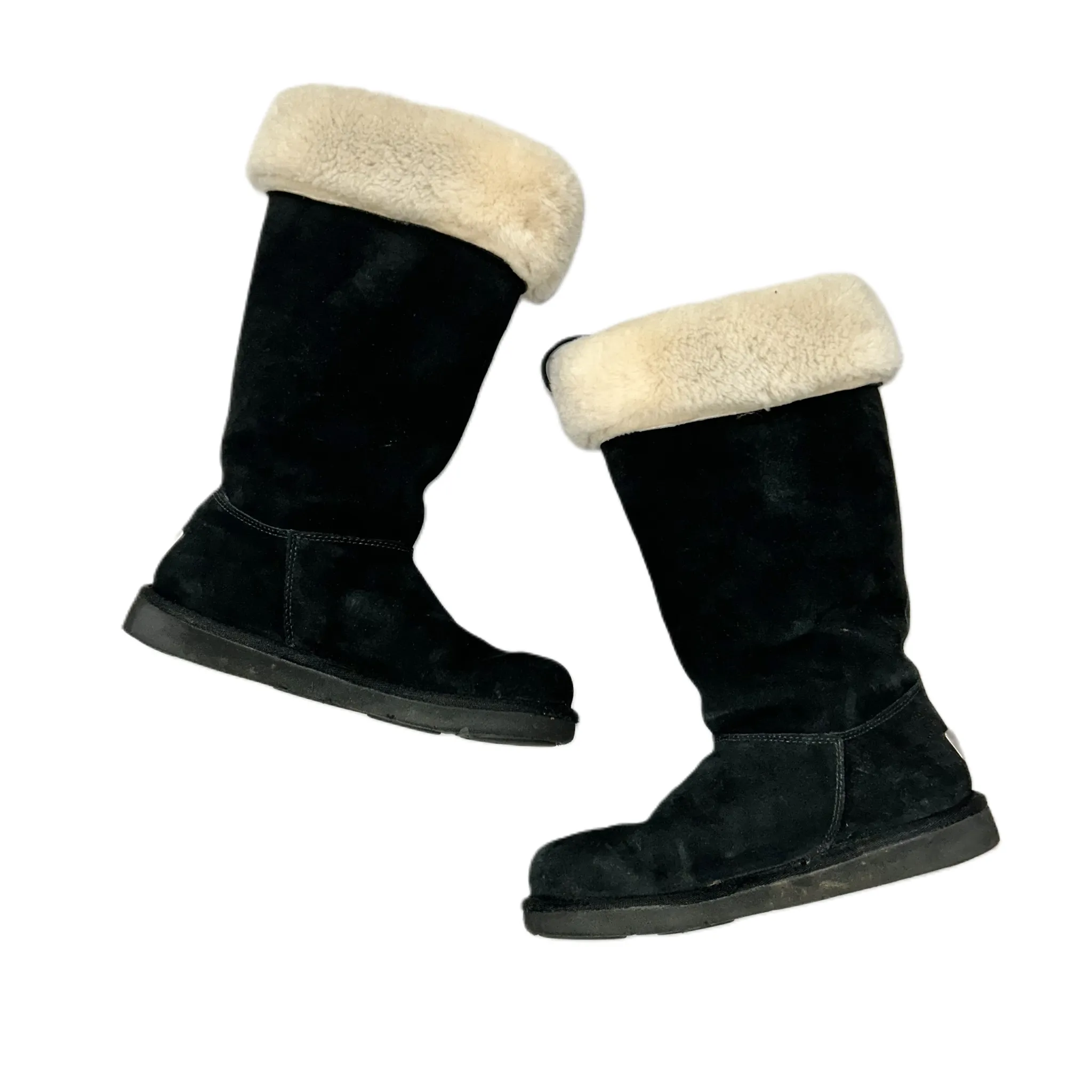 Boots Designer By Ugg In Black & Cream, Size: 8