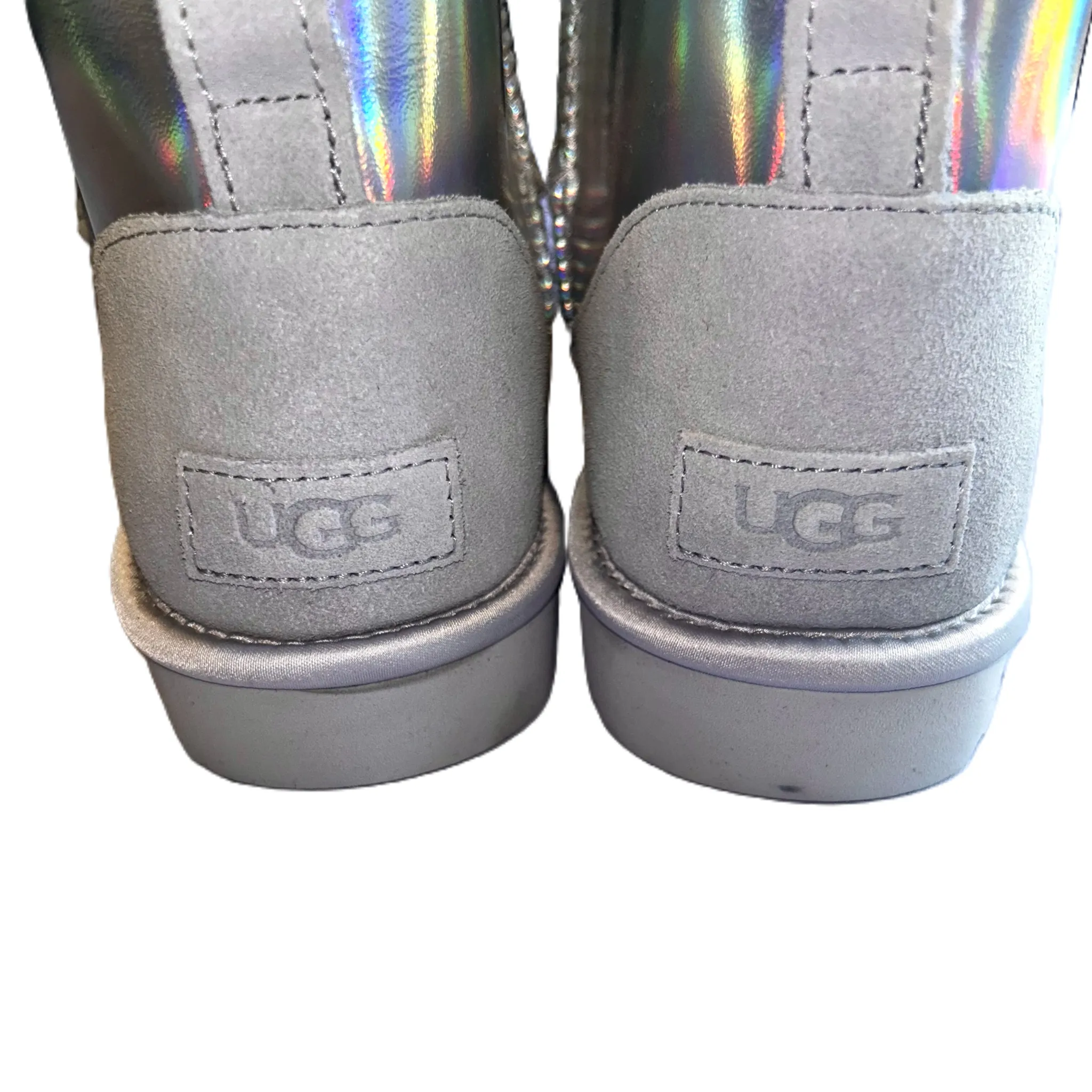 Boots Designer By Ugg In Silver, Size: 8