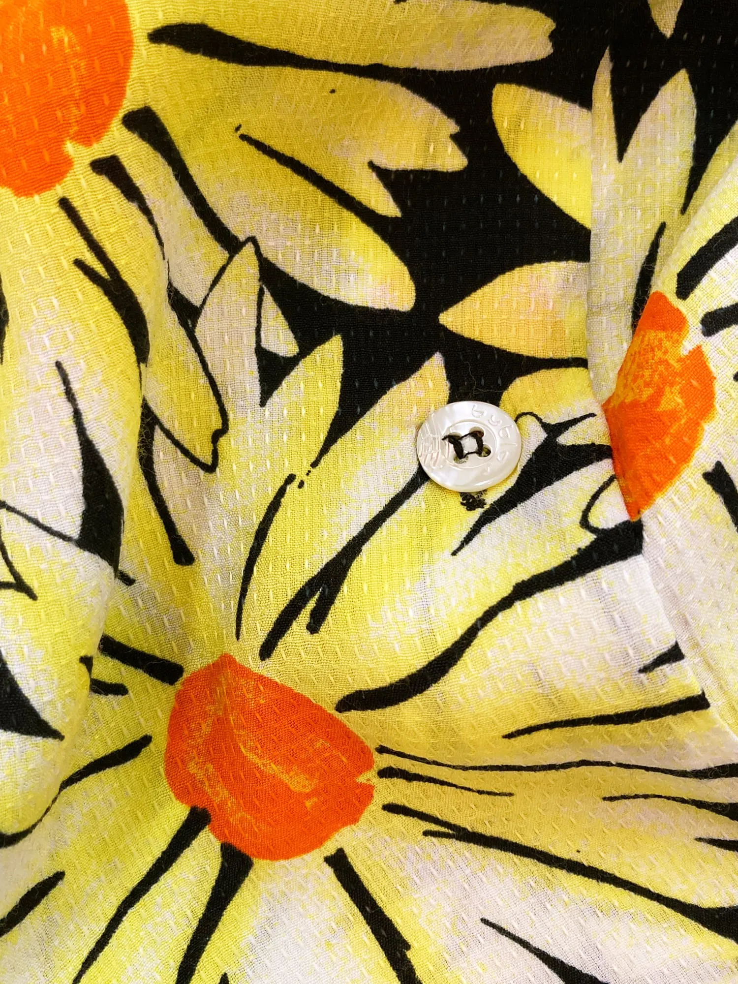 Byblos Blu 1990s yellow and black sunflower print shirt