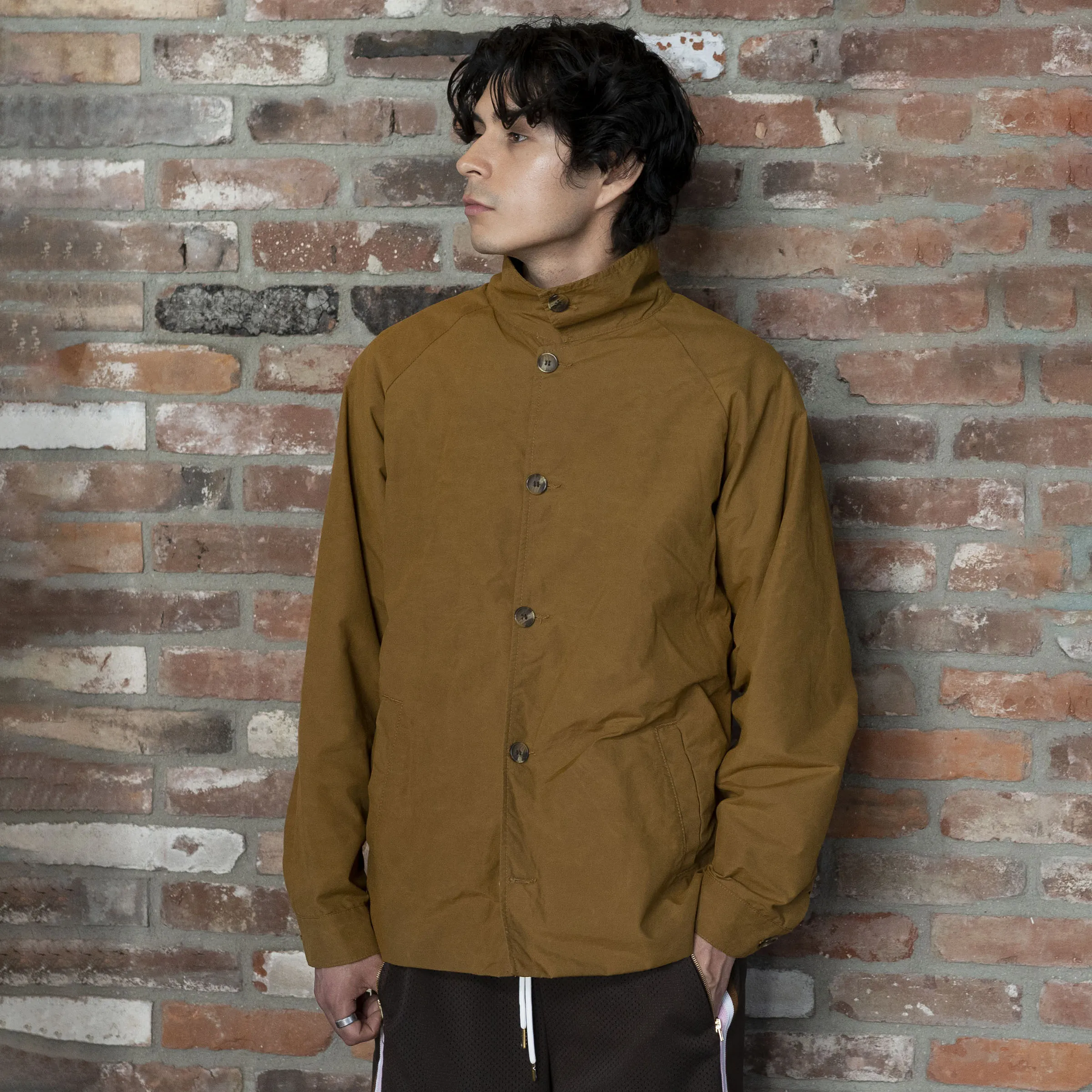 Cali Gold Wax Cotton/Nylon Poplin Uprock Coach Jacket