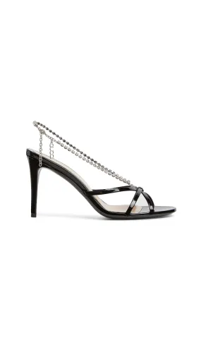 Crystal Chain Sandal - Black