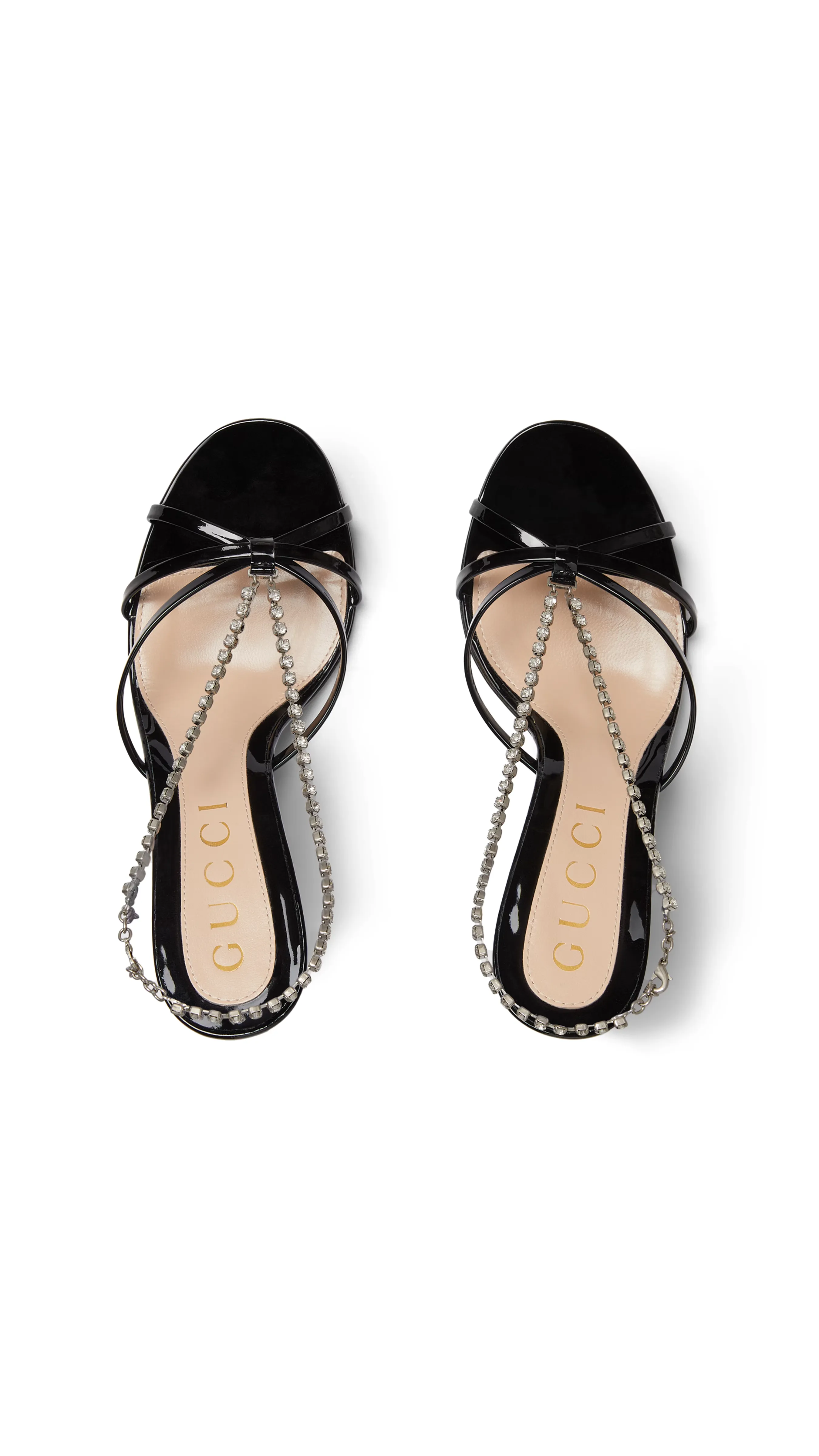 Crystal Chain Sandal - Black