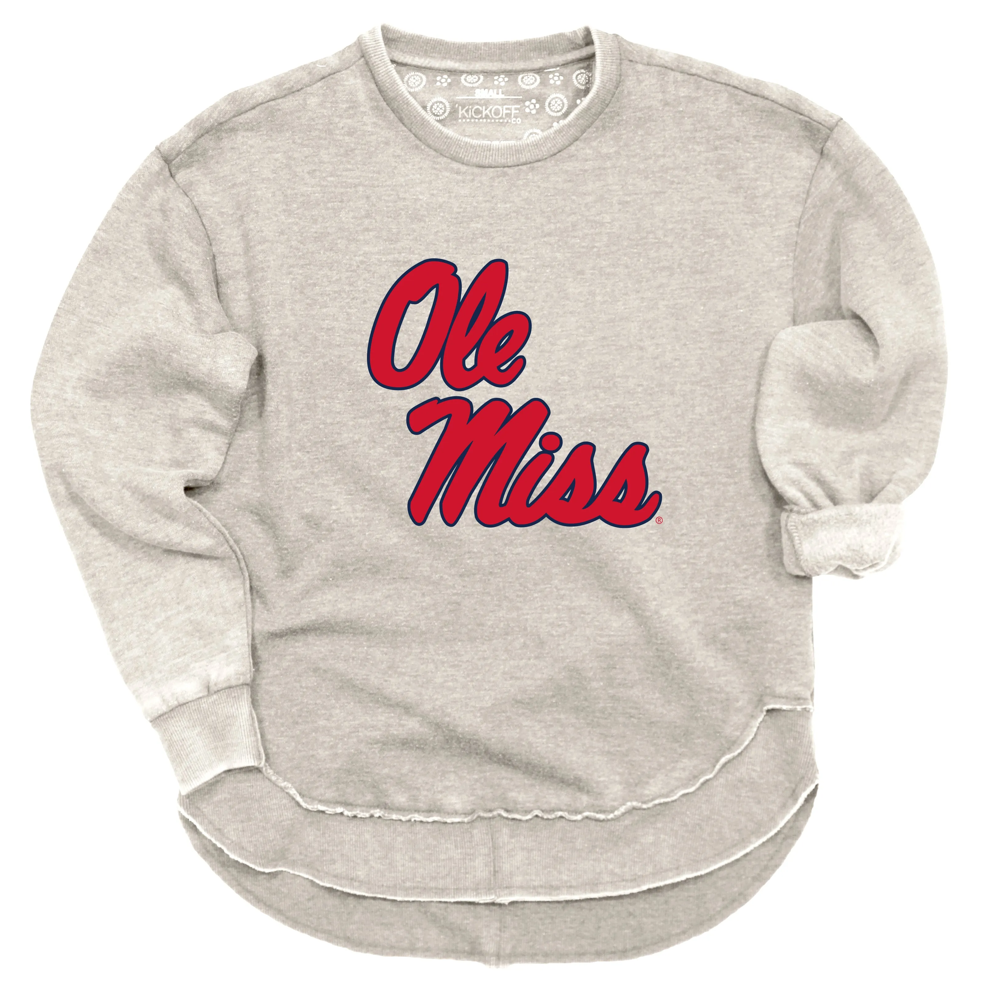 Endzone Poncho Fleece Crew in University of Mississippi