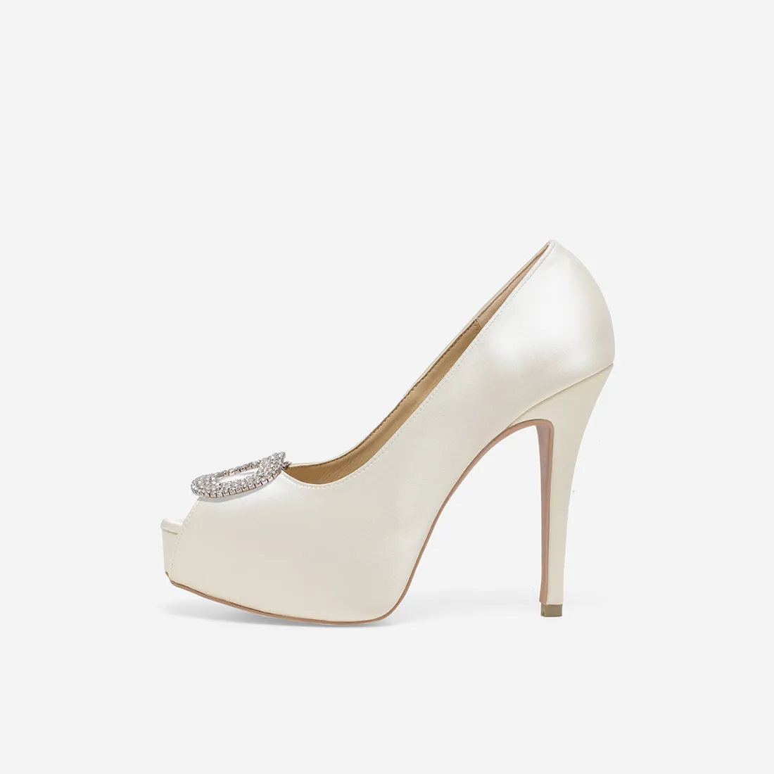 Estella Pearl White Love Wedding Pumps