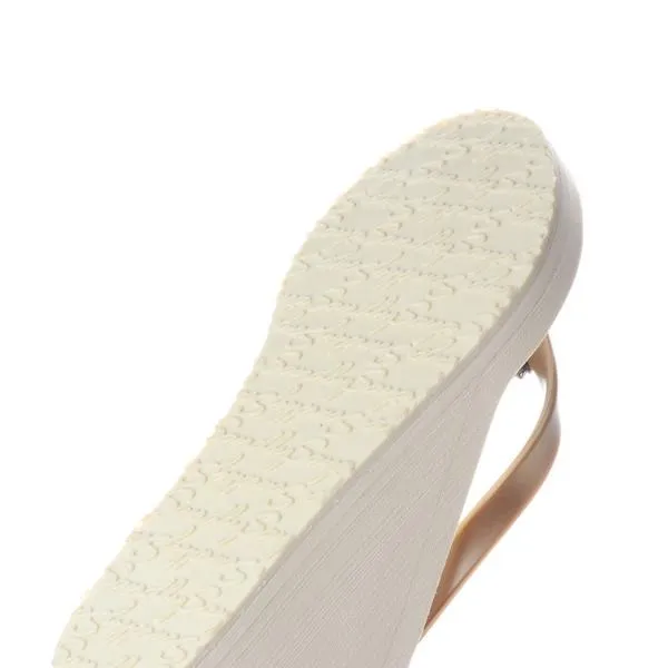 Eyes - Rhine Stone Embellished Women's High Wedge Flip Flops Sandal