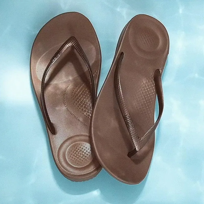 Fit Flop Iqushion Ergonomic Flip Flops - Bronze