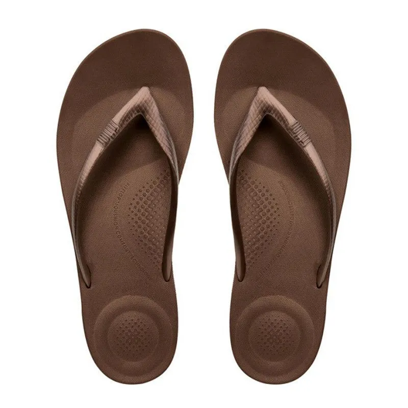 Fit Flop Iqushion Ergonomic Flip Flops - Bronze