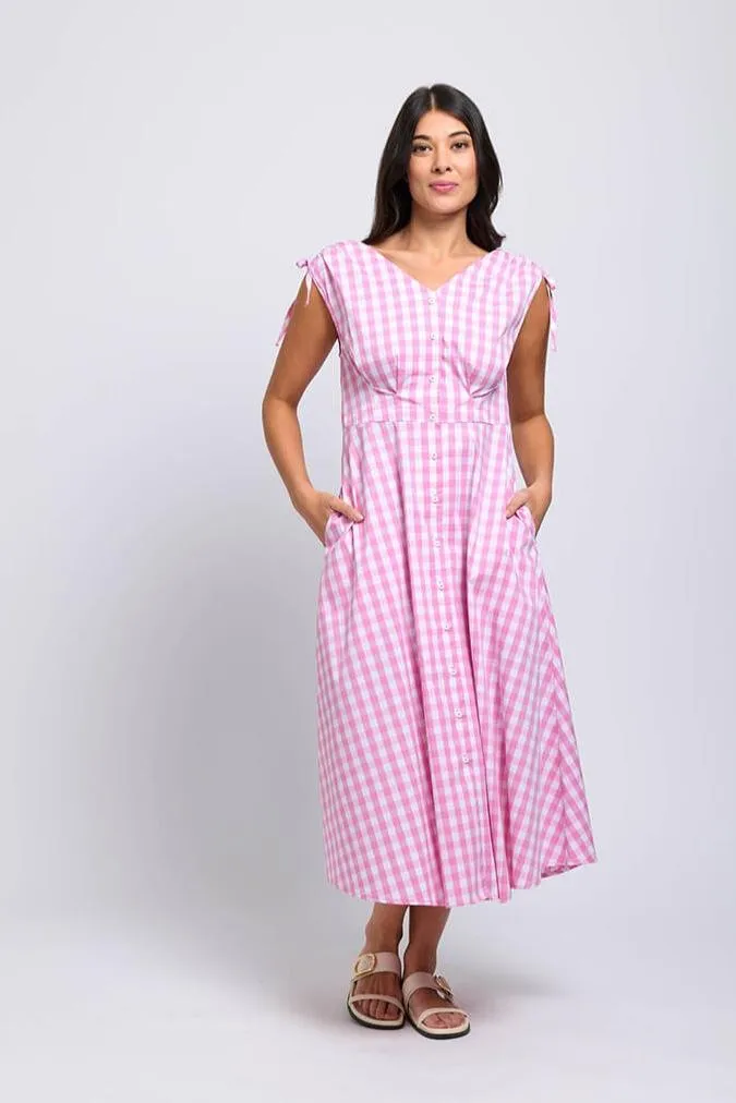 Flip It Sun Dress - Pink Check