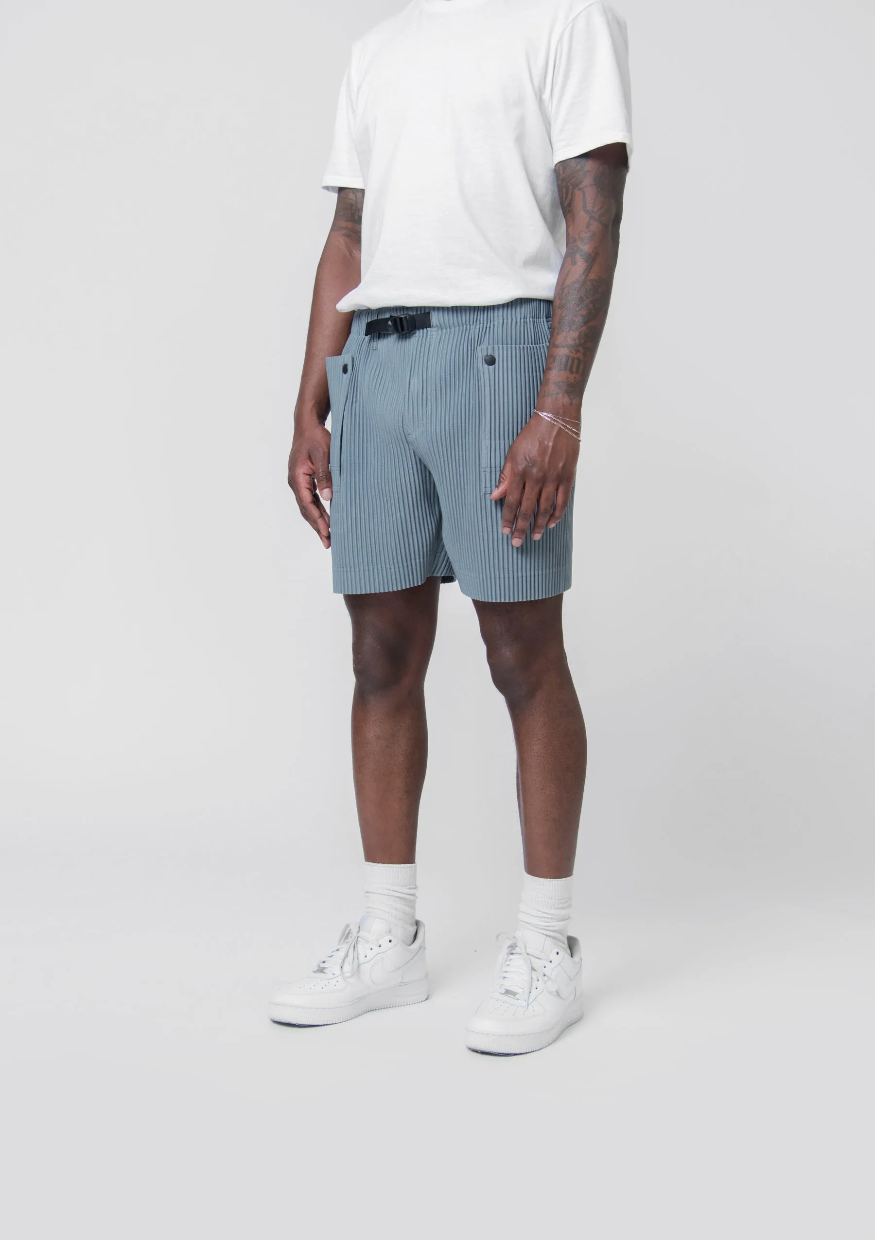 Flip Pleated Short Moss Grey JF174-13