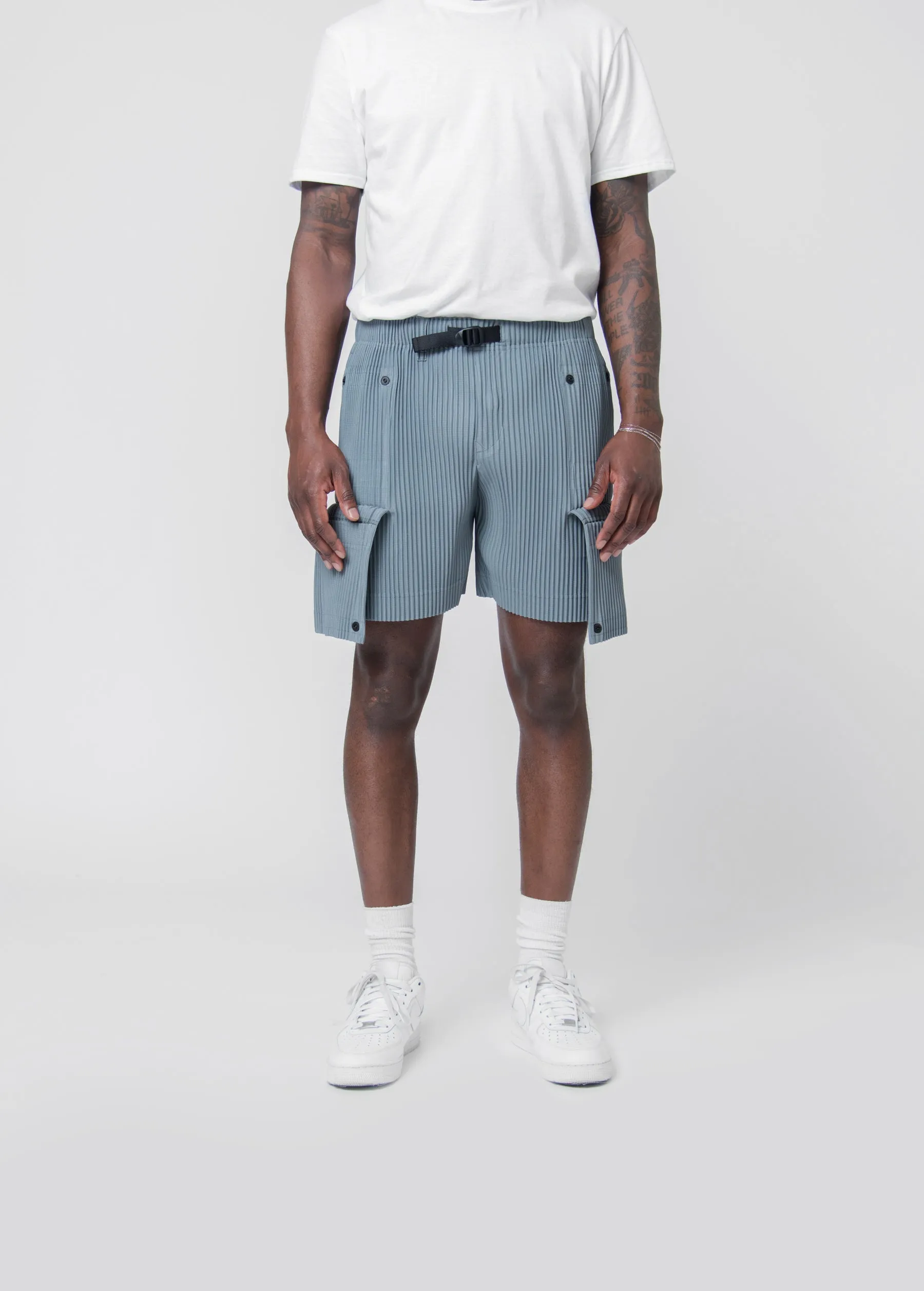 Flip Pleated Short Moss Grey JF174-13