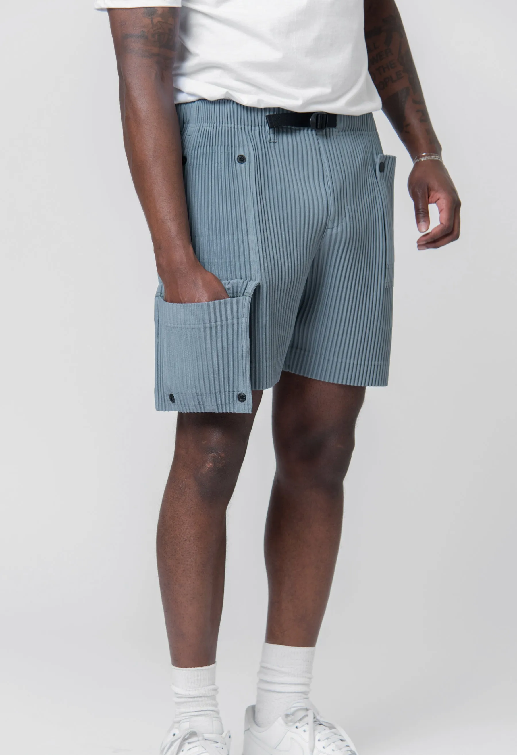 Flip Pleated Short Moss Grey JF174-13