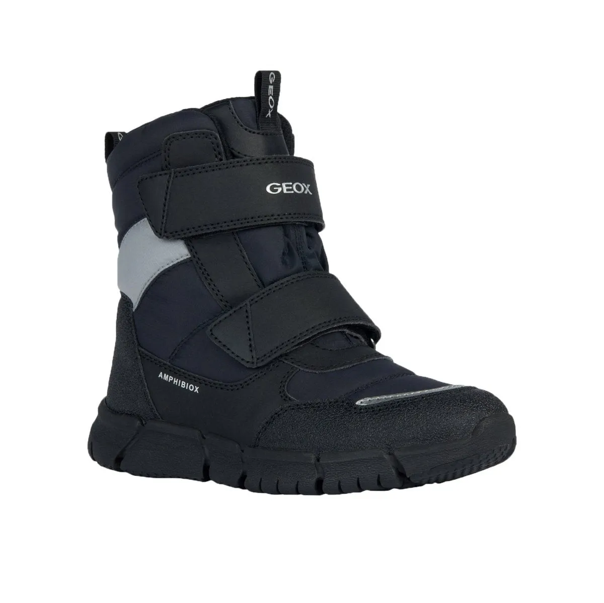 Geox Boy's (Sizes 30-41) Flexyper Black/Grey Tall Waterproof