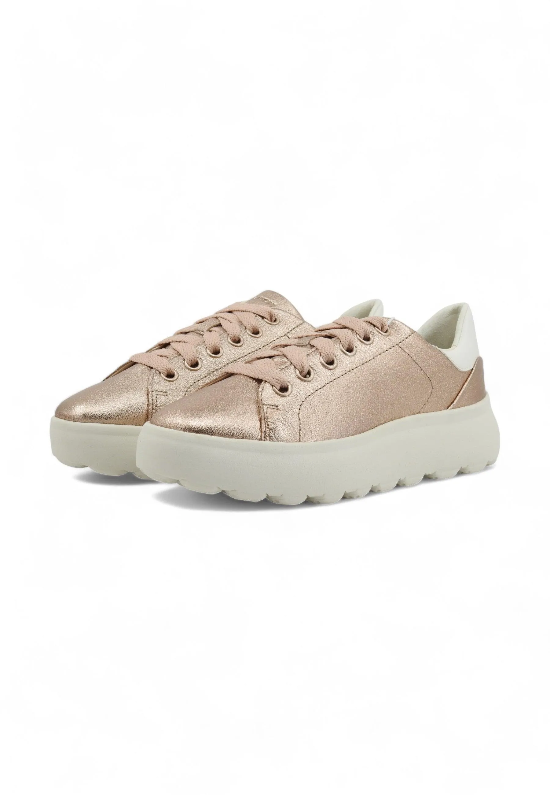 GEOX Spherica Sneaker Donna Rose Gold Optic White D45TCC0BVBCCH81R