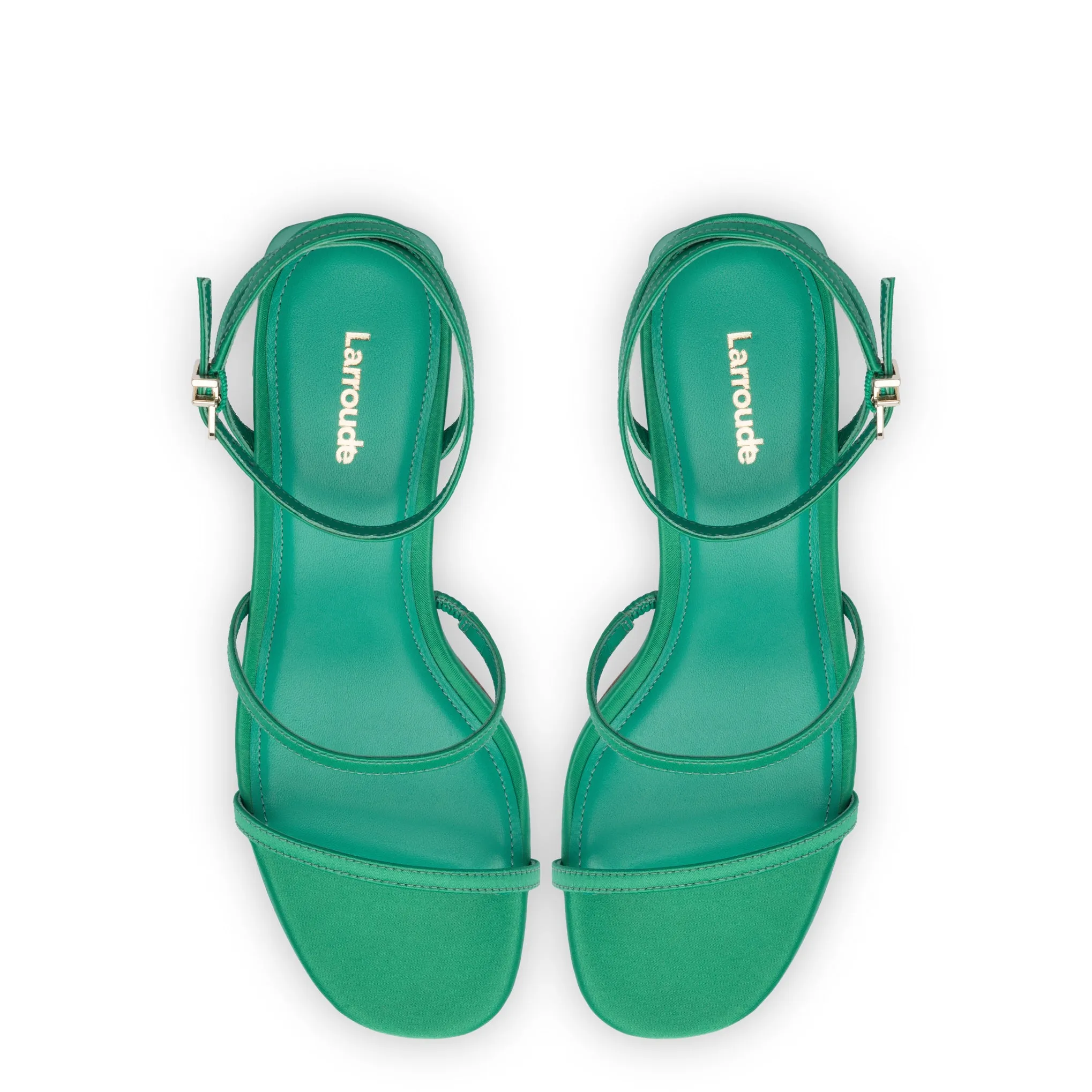 Gio Sandal In Green Satin