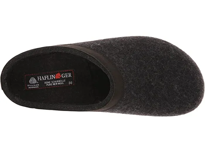 Haflinger GZL Leather Trim Charcoal