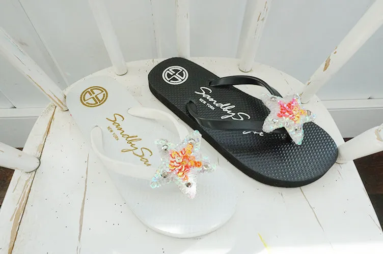 Hamptons (Pink) - Stars Big Kids Embellished Flip Flops Sandal