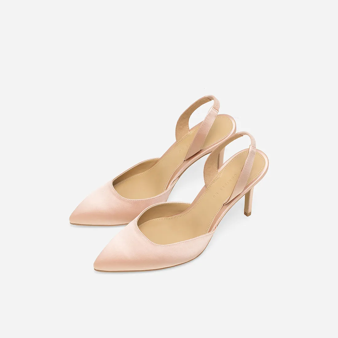 Hebe Satin Slingback Pumps