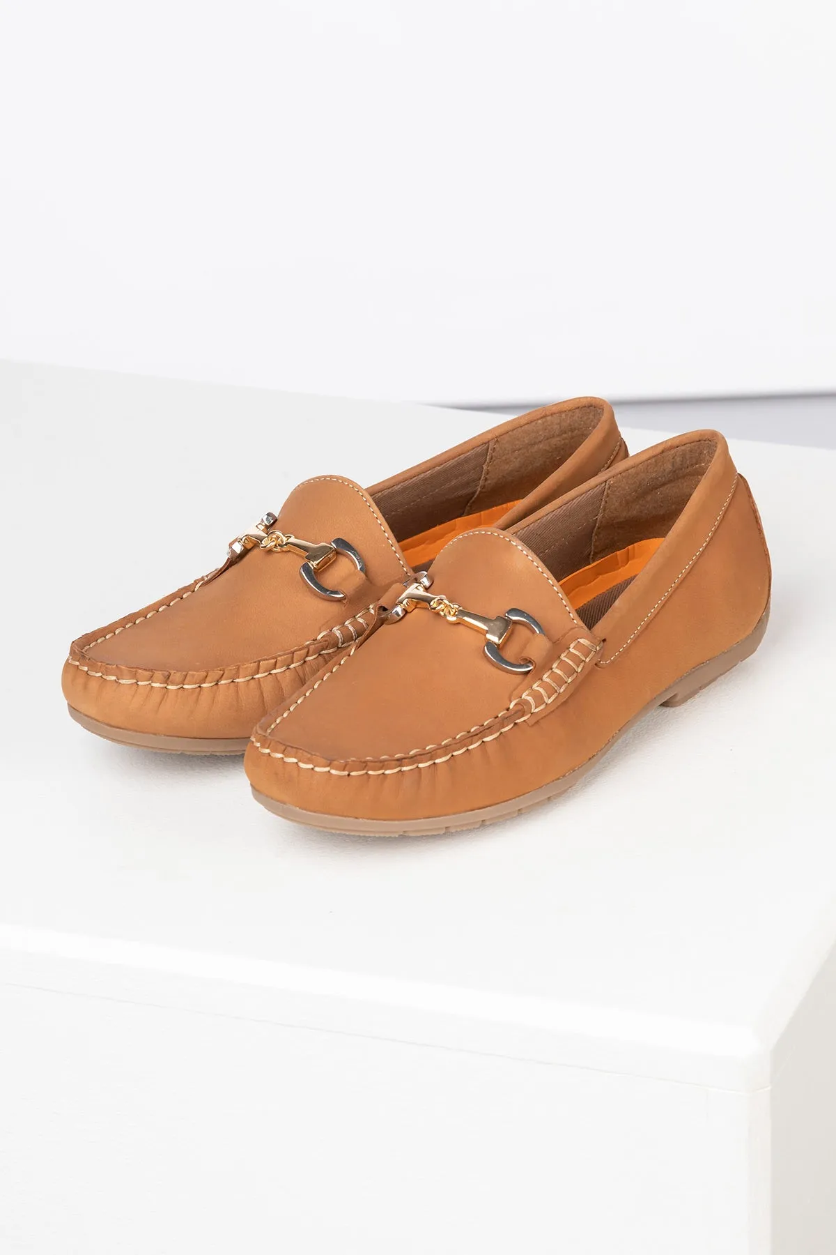 Ladies Nubuck Snaffle Driving Loafers - Wrelton