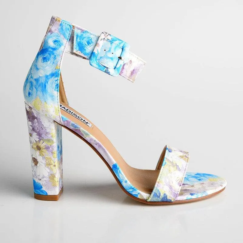 Madison Angelique Block Heel Sandals - Pink Floral