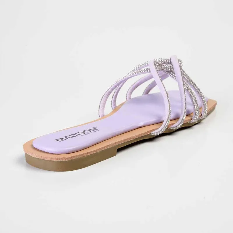 Madison Haven Diamond Strappy Sandals - Purple