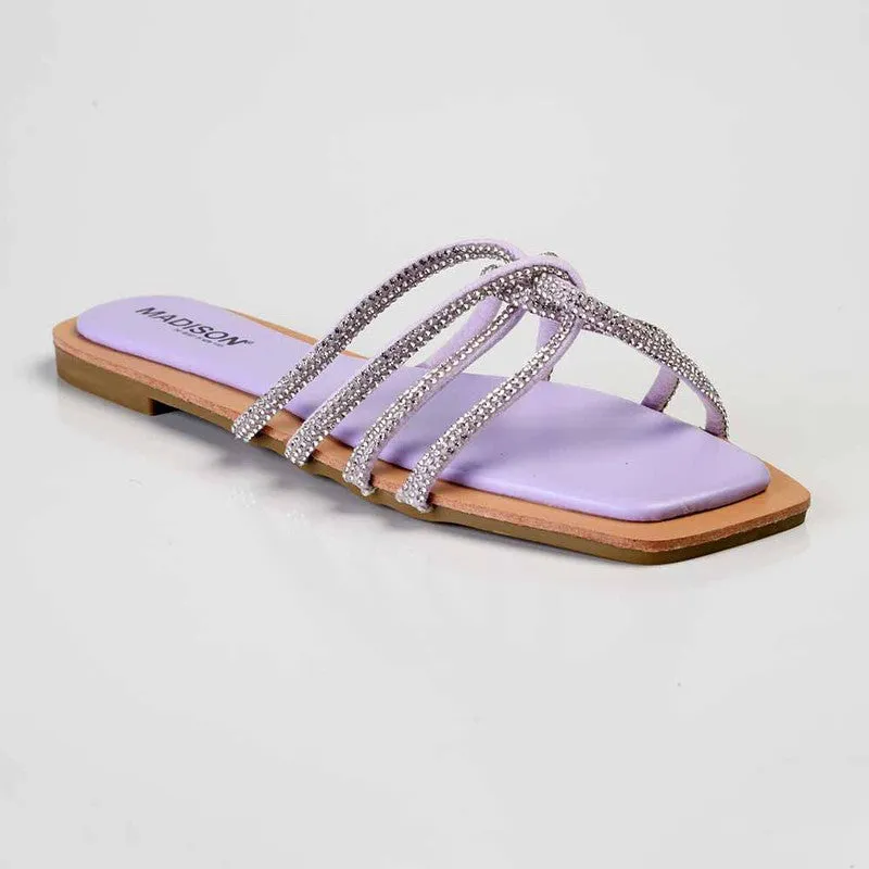 Madison Haven Diamond Strappy Sandals - Purple