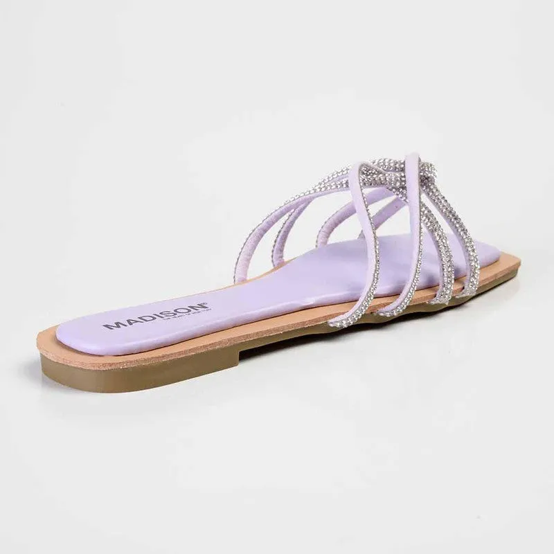 Madison Haven Diamond Strappy Sandals - Purple