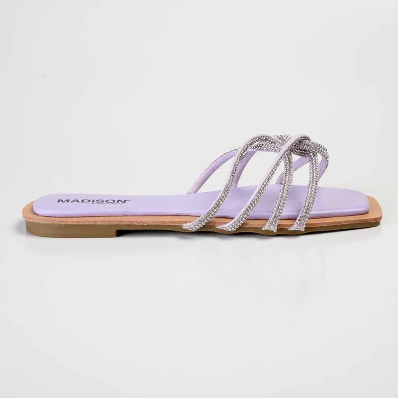 Madison Haven Diamond Strappy Sandals - Purple